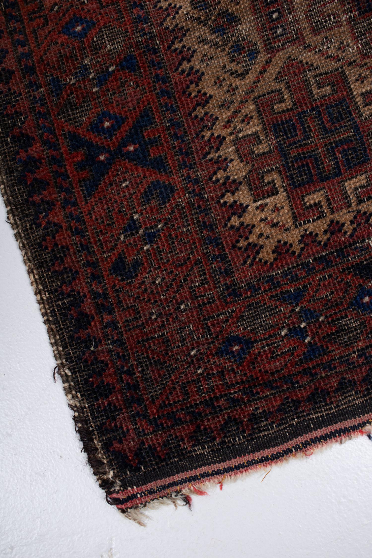 Wool Antique Baluch Rug For Sale