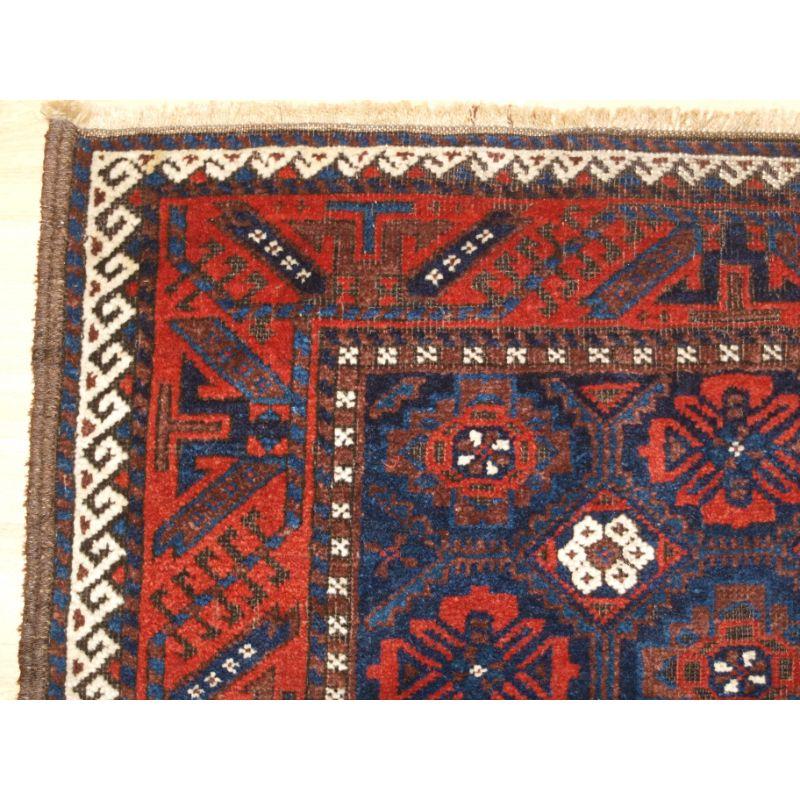 Antique Baluch Rug from Khorassan Region In Good Condition For Sale In Moreton-In-Marsh, GB