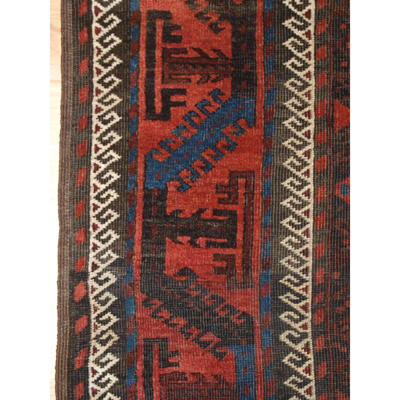 19th Century Antique Baluch Rug from Western Afghanistan / Eastern Persia For Sale