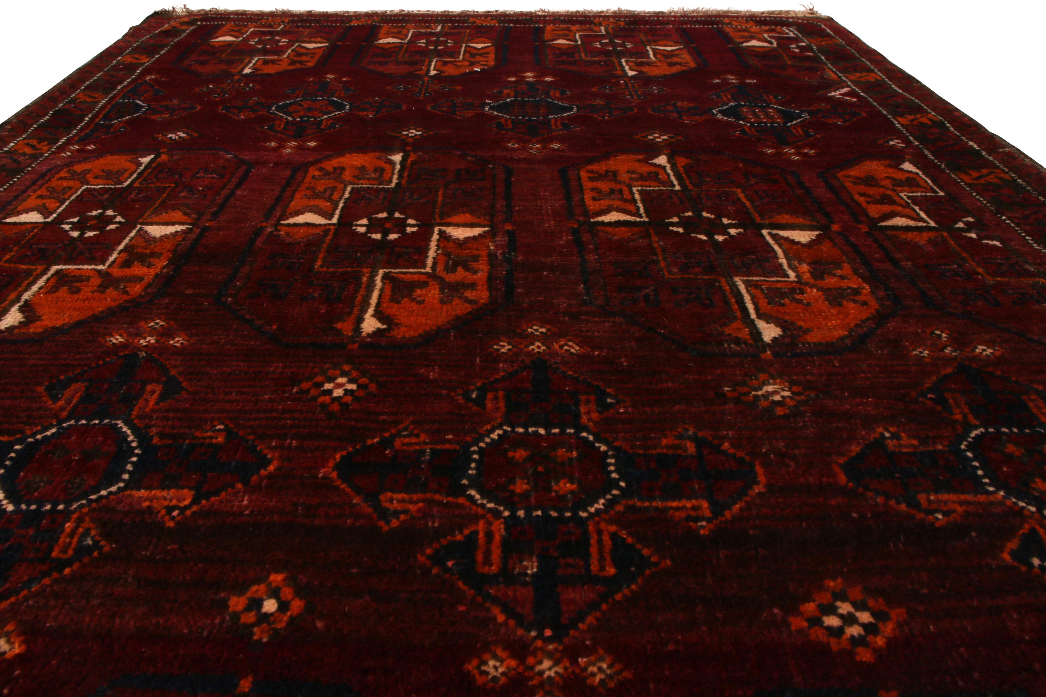 Tribal Antique Baluch Rug Geometric Red Orange Hand-Knotted Persian by Rug & Kilim