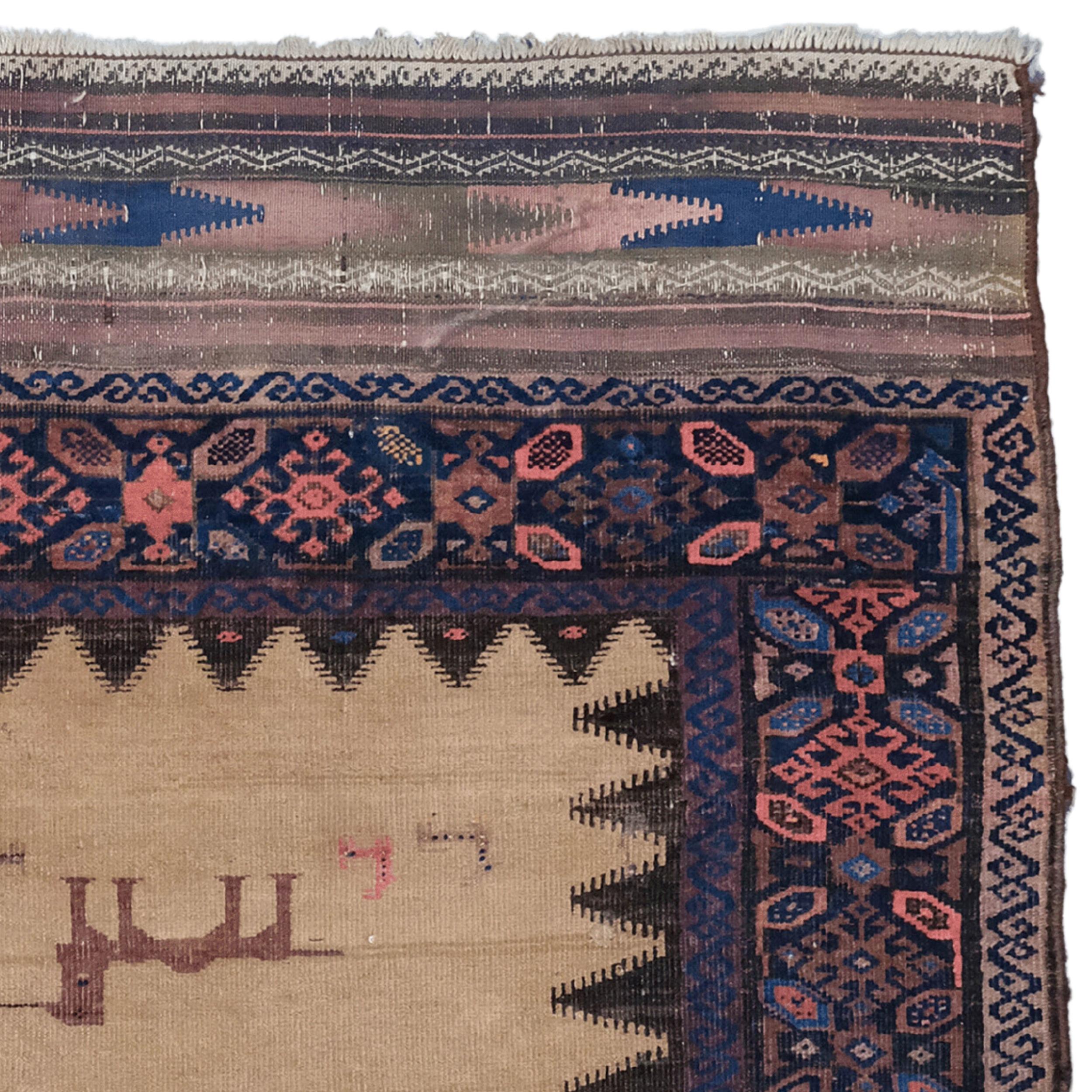 Antique Baluch Rug - Middle of 19th Century North East Persia, Baluch Rug In Good Condition For Sale In Sultanahmet, 34