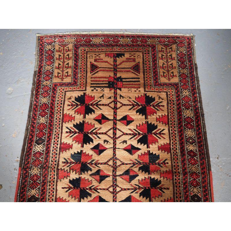 Afghan Antique Baluch Rug with Camel Ground, Tree of Life Design, Circa 1900 For Sale