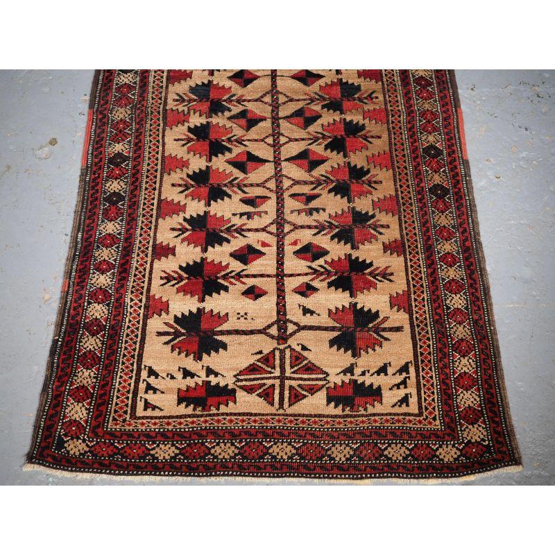 Antique Baluch Rug with Camel Ground, Tree of Life Design, Circa 1900 In Excellent Condition For Sale In Moreton-In-Marsh, GB