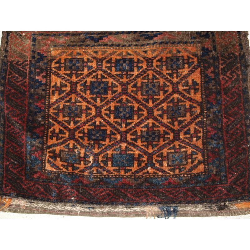 Afghan Antique Baluch Saddle Bag, Brown For Sale