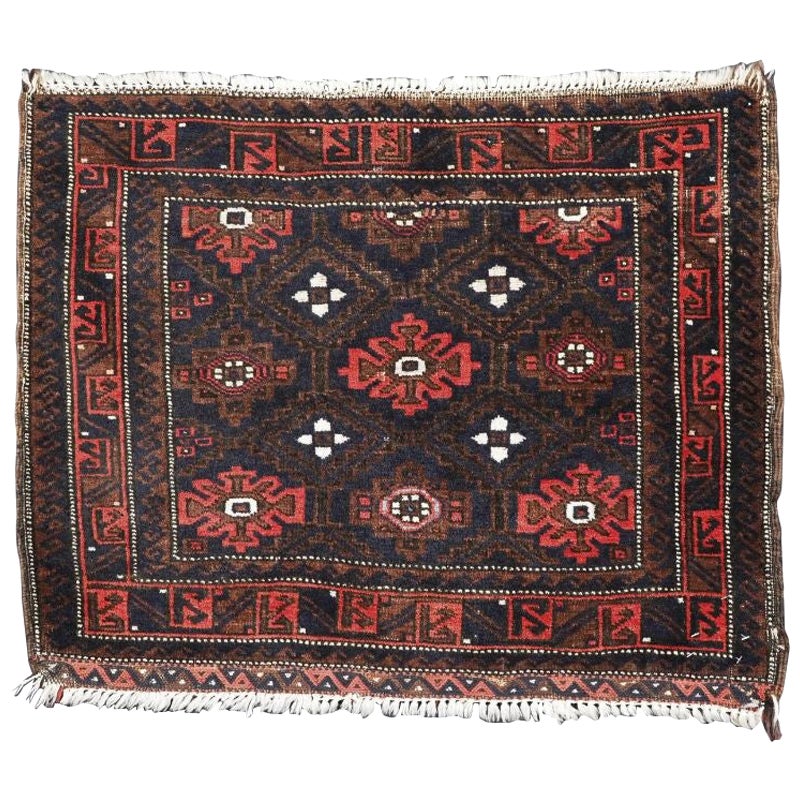 Antike antike Baluch-Satteltasche mit 'Schneeflocken'-Design