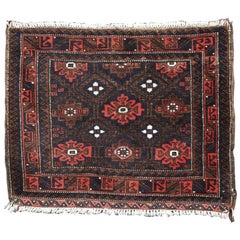 Antike antike Baluch-Satteltasche mit 'Schneeflocken'-Design