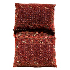 Antique Baluch Saddle Bag Pair as a Pillow, Northeastern Persia