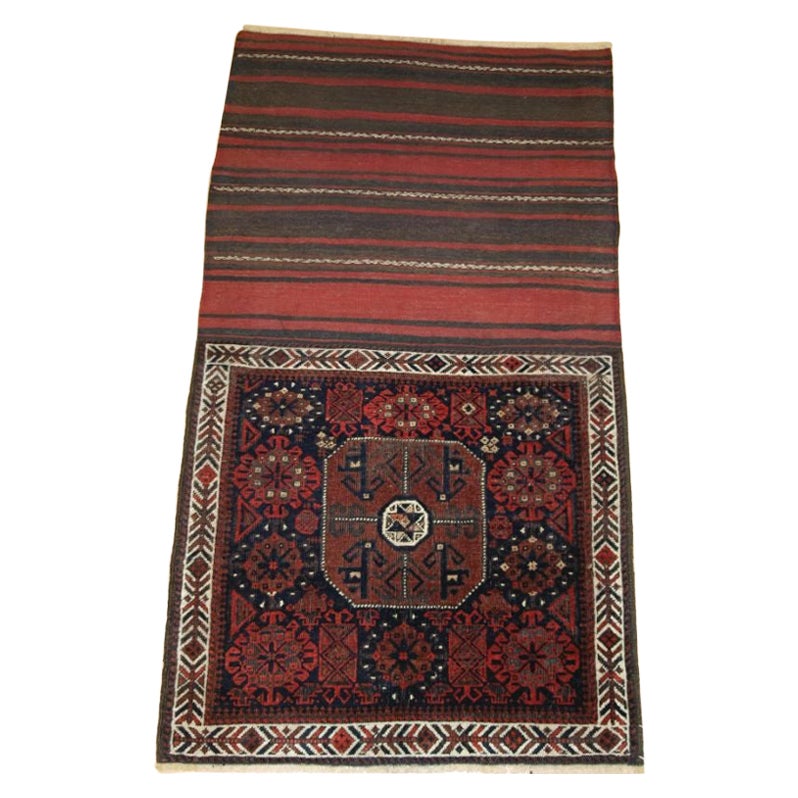 Sac à main baluch antique avec dos en tissu uni