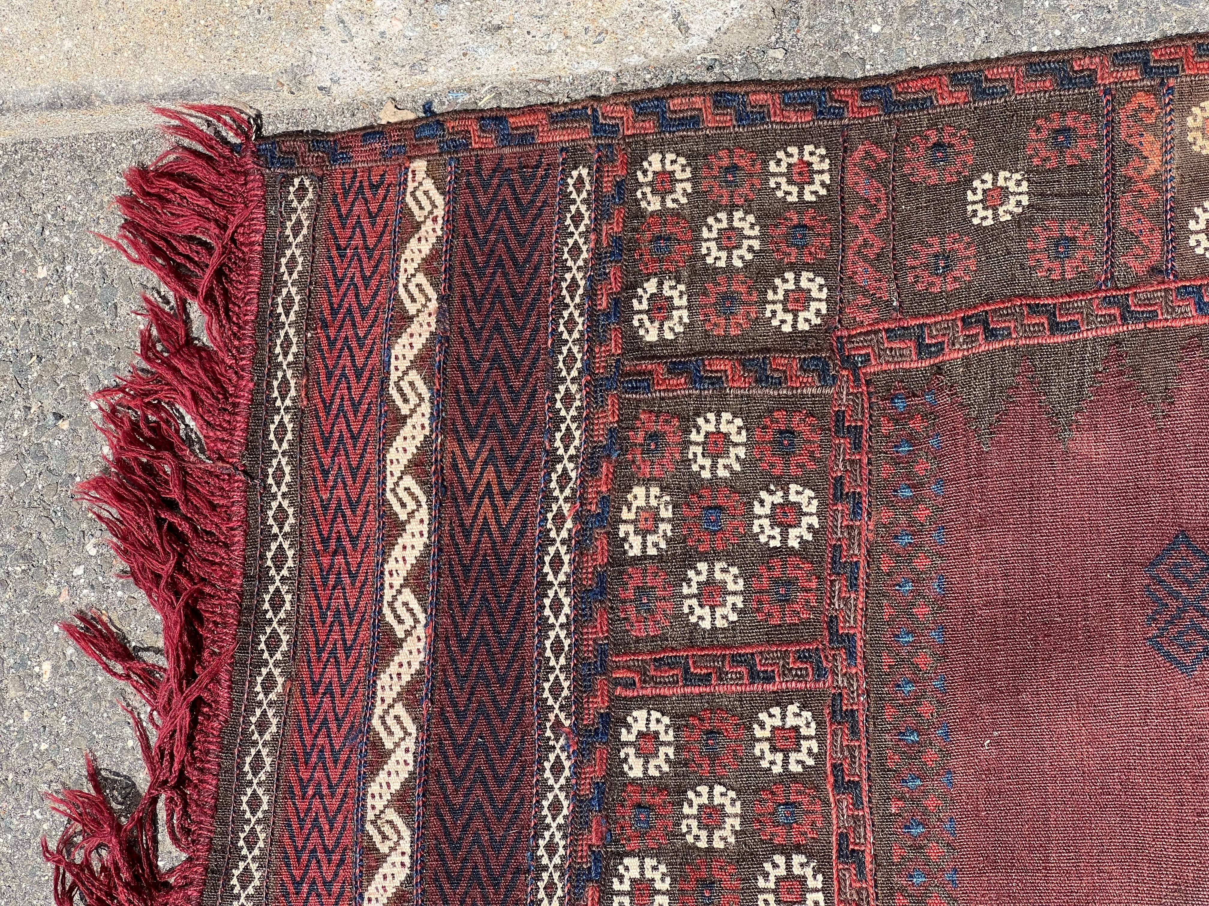 Antiker Baluch Sofreh Läufer Teppich c. Mitte 19. Jahrhundert 2'3 x 10'10 im Angebot 2