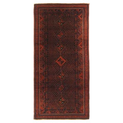 Antiker persischer Baluch Transitional Tangerine-Teppich aus roter und blauer Wolle von Rug & Kilim