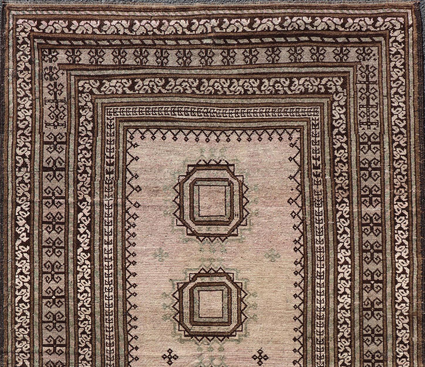 Afghan Antique Baluch Tribal Rug with All-Over Geometric Diamond Medallion Design For Sale