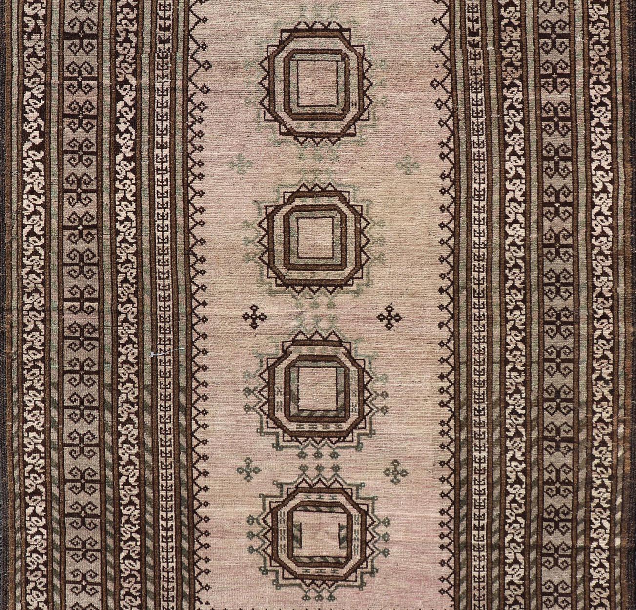 Hand-Knotted Antique Baluch Tribal Rug with All-Over Geometric Diamond Medallion Design For Sale