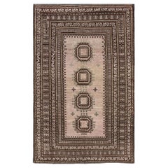 Retro Baluch Tribal Rug with All-Over Geometric Diamond Medallion Design