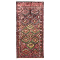 Antique Baluch Tribal Rug with All-Over Geometric in Colorful Design and Motifs