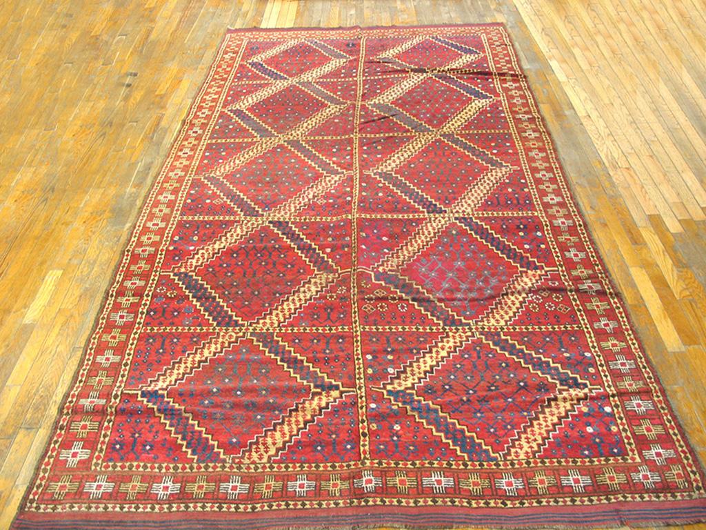 Tribal 19th Century Central Asian Ersari Carpet ( 5'10