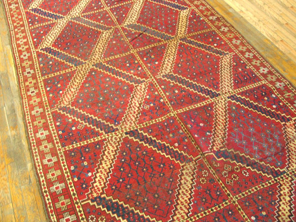 Hand-Knotted 19th Century Central Asian Ersari Carpet ( 5'10