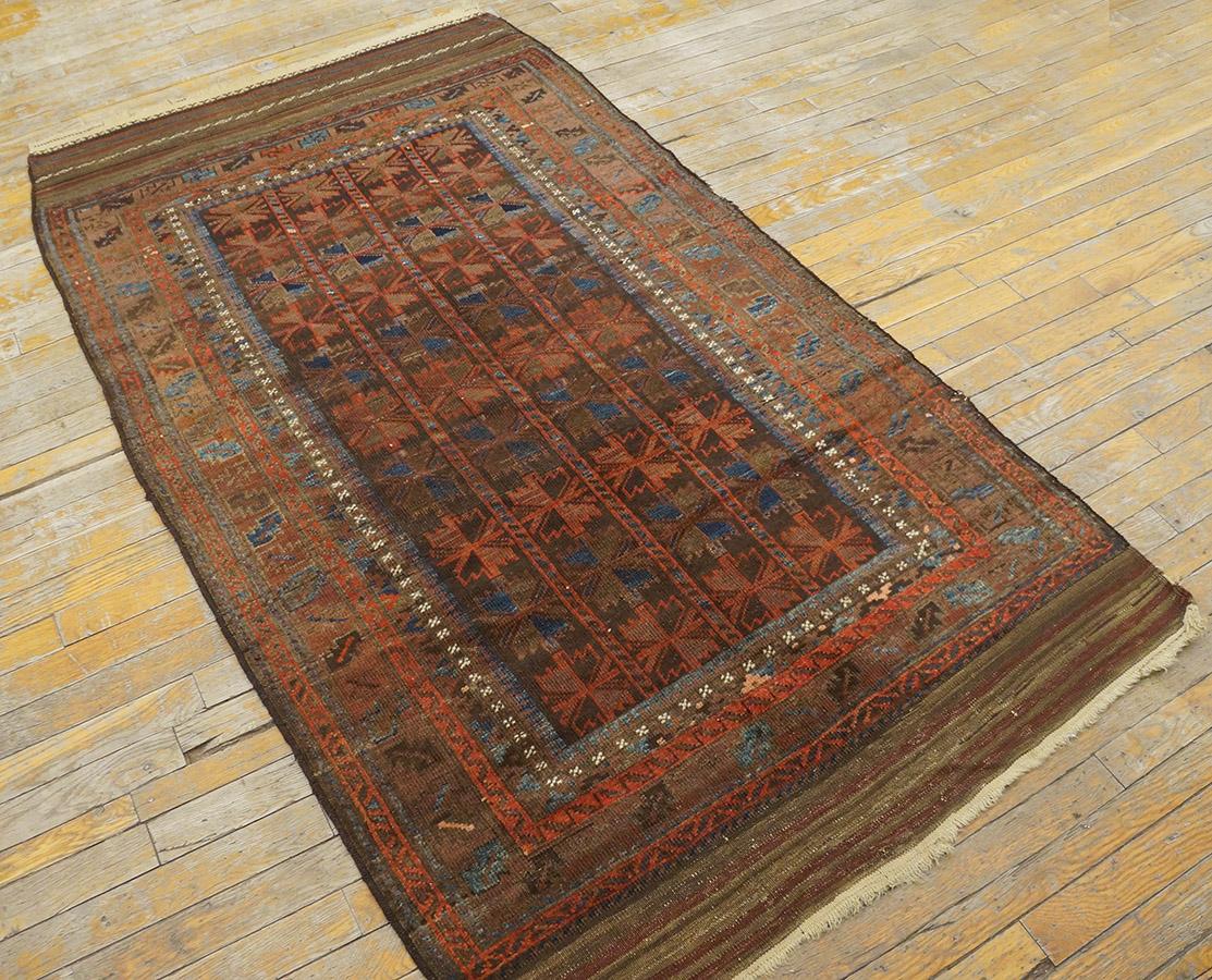 Tappeto antico Baluch Turkman, dimensioni: 3'6