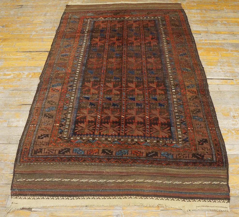 Annodato a mano Tappeto antico Baluch Turkman in vendita