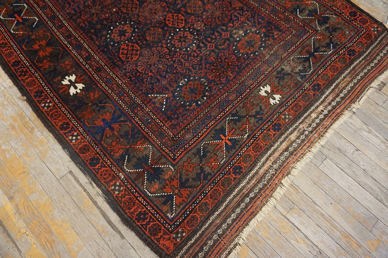 19th Century Afghan Baluch Carpet ( 4'4