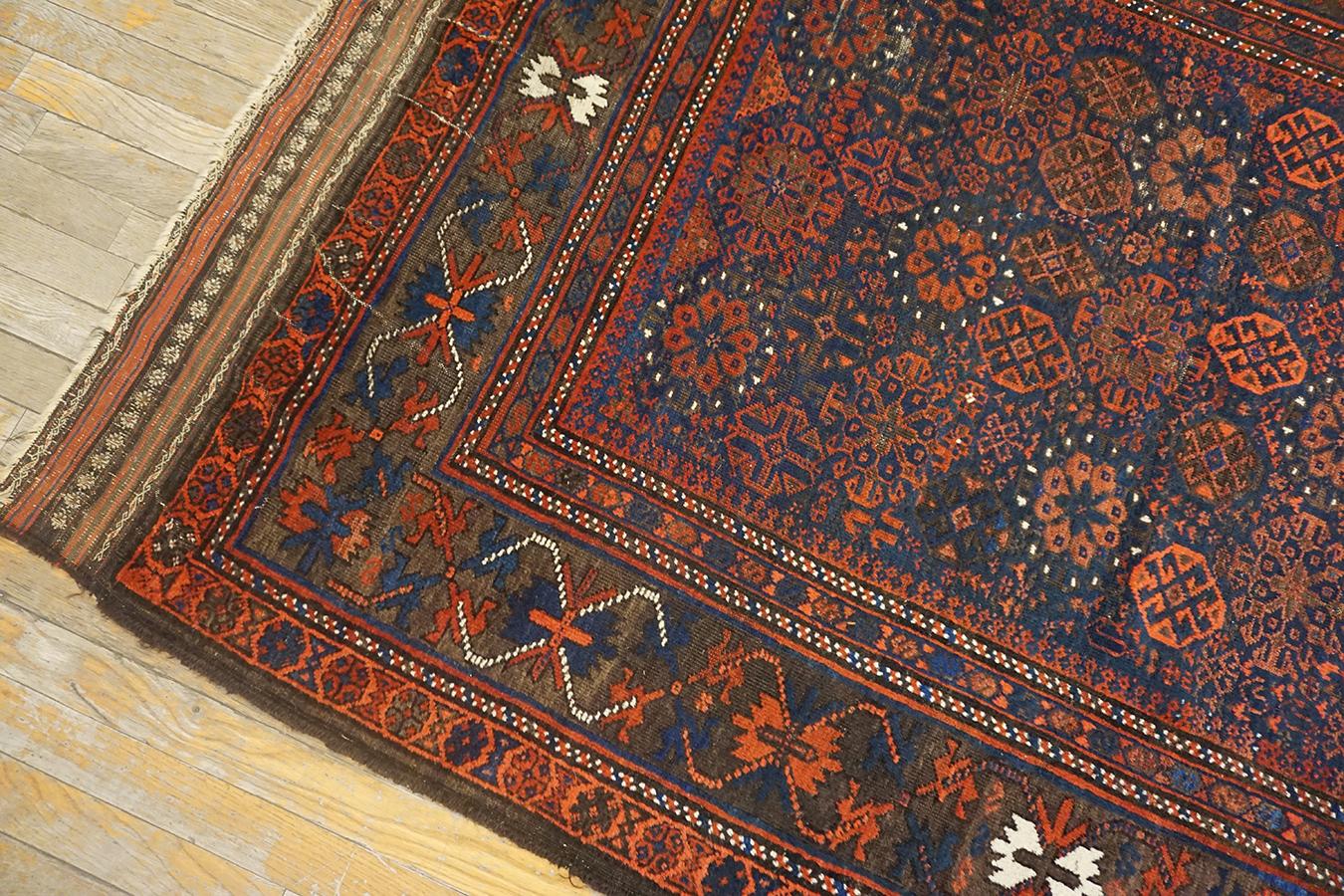 Late 19th Century 19th Century Afghan Baluch Carpet ( 4'4