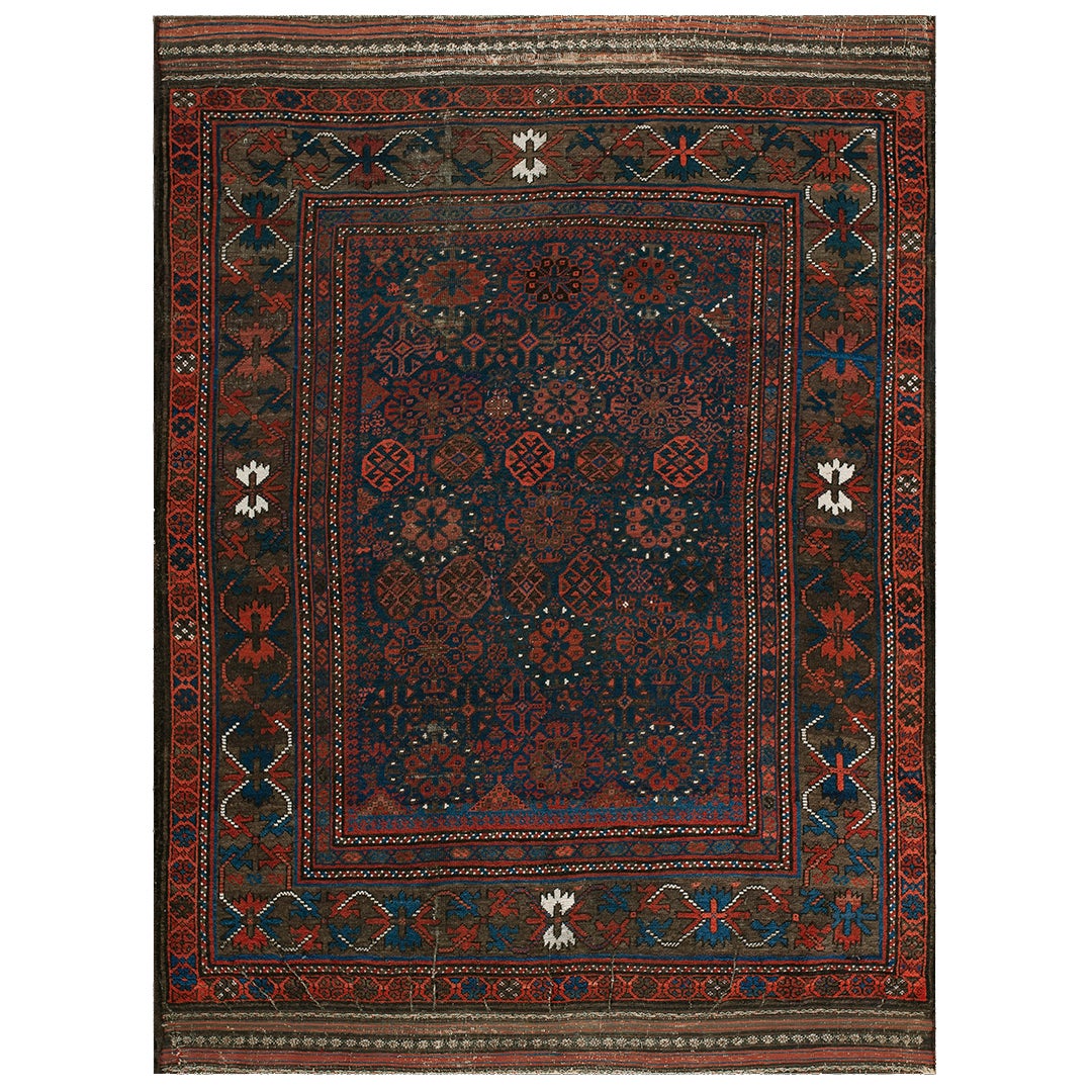 19th Century Afghan Baluch Carpet ( 4'4" x 6'9" - 132 x 206 ) For Sale