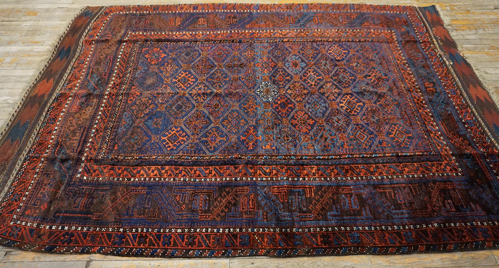 Wool 19th Century Afghan Baluch Teimani Main Carpet ( 6' x 9' - 183 x 275 ) For Sale
