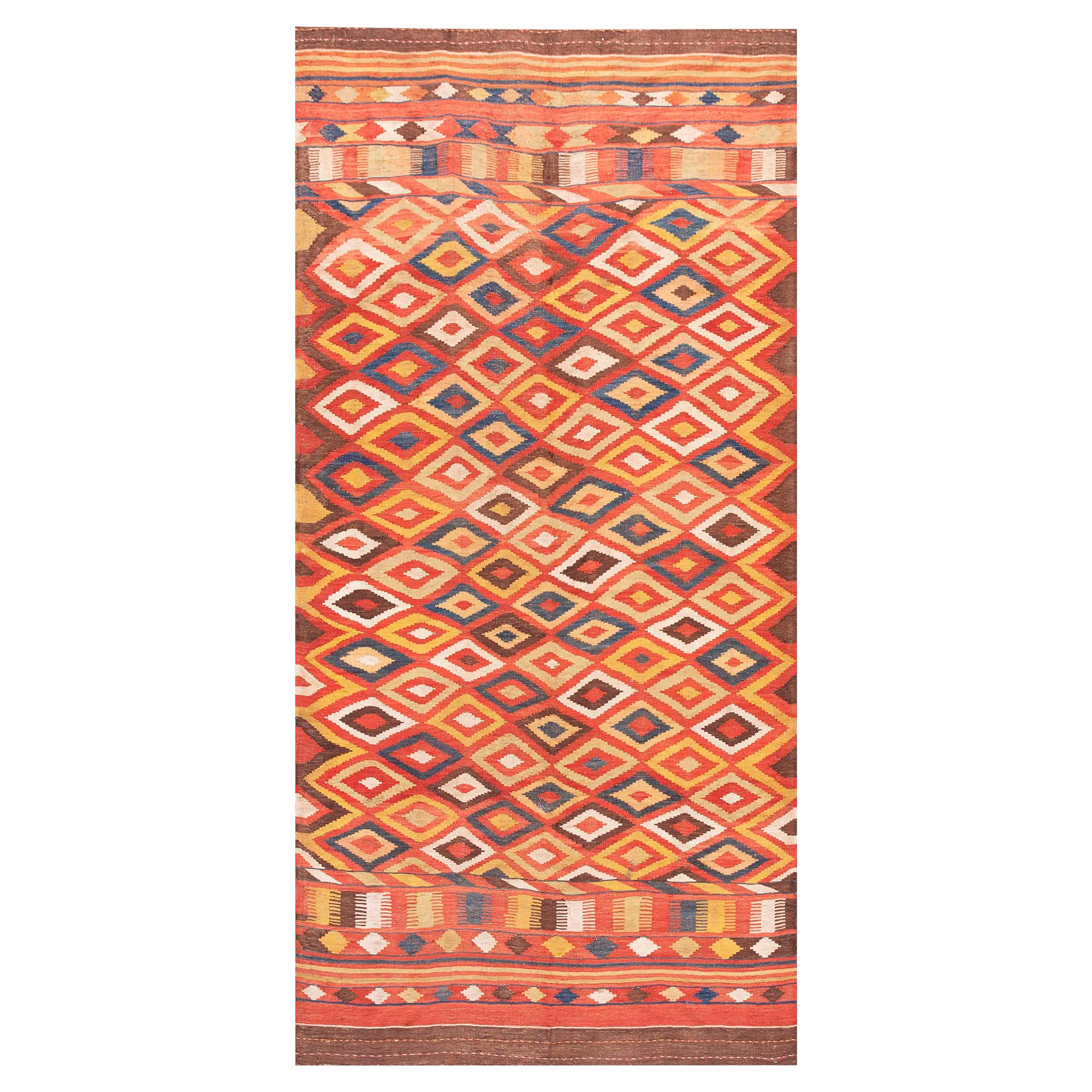19th Century Afghan Maimana Flat-weave Carpet ( 5'9" x 13'6" - 175 x 412 )  For Sale