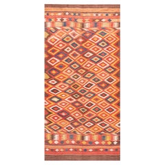 Antique 19th Century Afghan Maimana Flat-weave Carpet ( 5'9" x 13'6" - 175 x 412 ) 