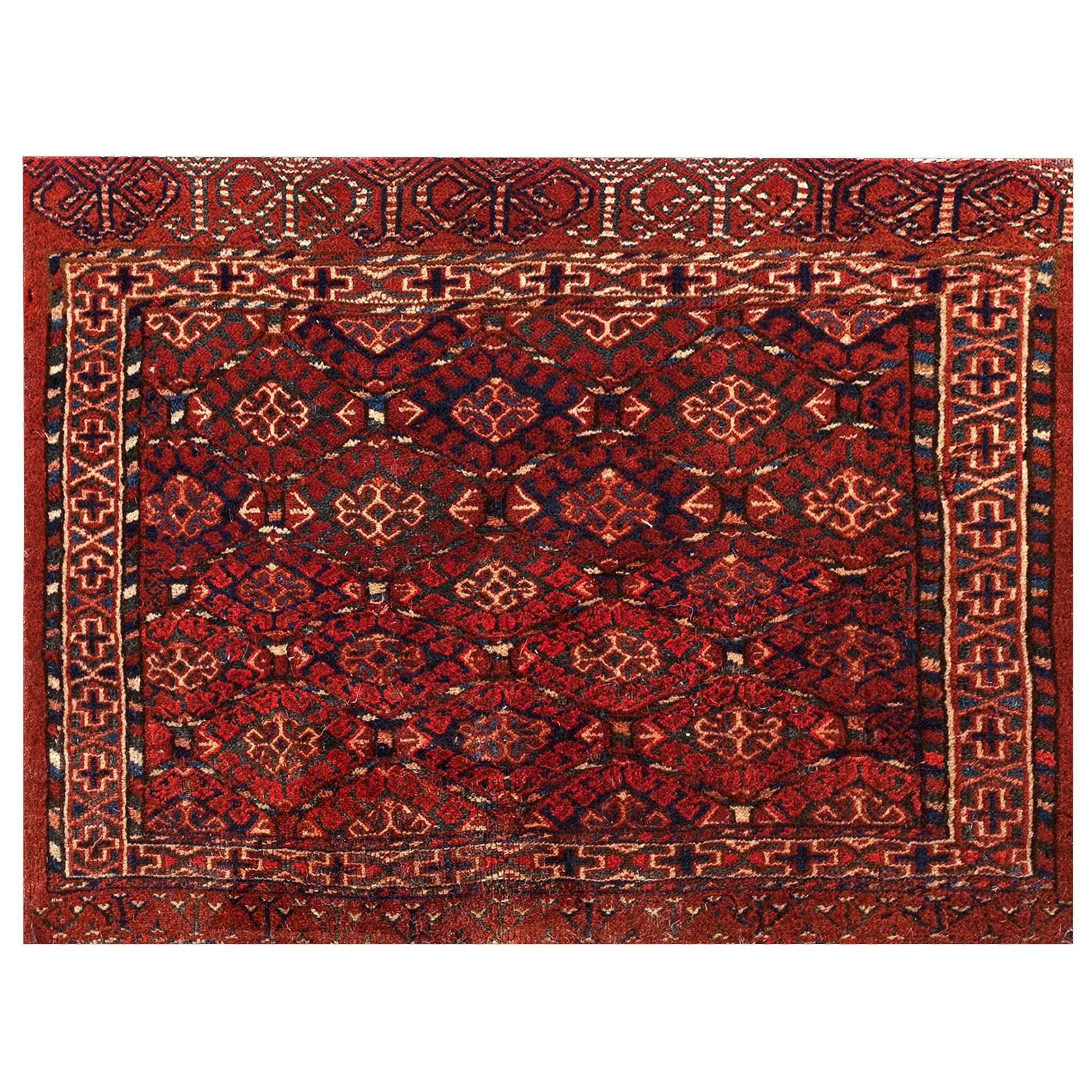 Antique Baluch Turkmen Rug 1' 6" x 2' 2"