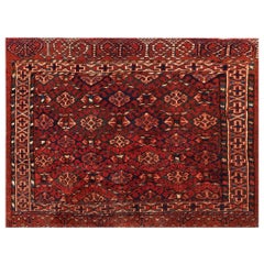 Antique Baluch Turkmen Rug 1' 6" x 2' 2"