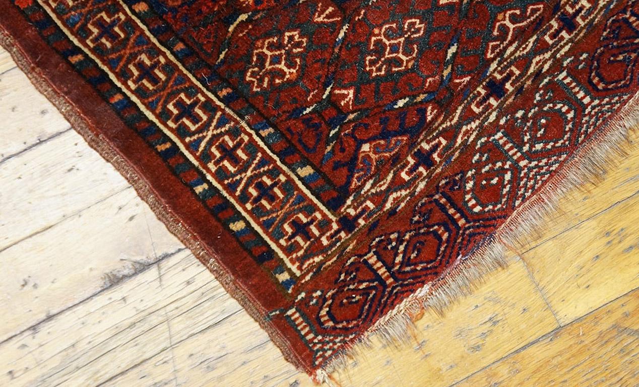 Russian Antique Baluch Turkmen Rug 1' 6