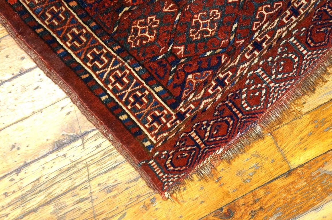 Hand-Knotted Antique Baluch Turkmen Rug 1' 6
