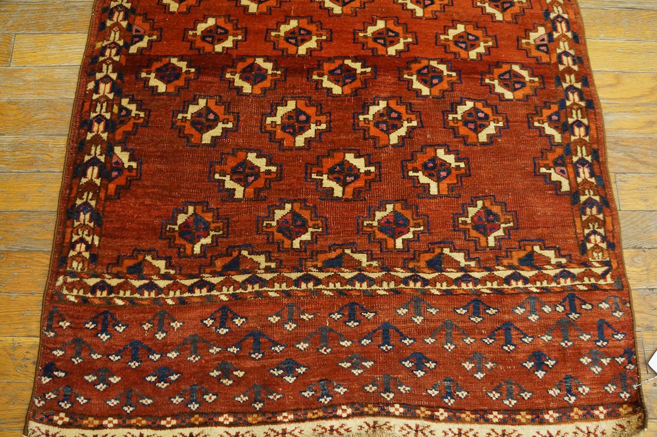 Hand-Knotted Antique Baluch-Turkmen Rug 2' 7'' x4' 0''  For Sale