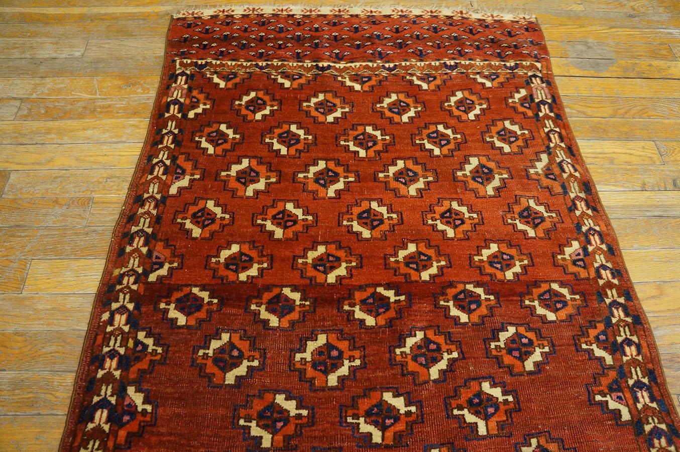 Antique Baluch-Turkmen Rug 2' 7'' x4' 0''  In Good Condition For Sale In New York, NY