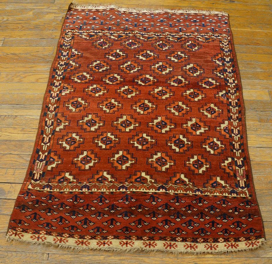 Wool Antique Baluch-Turkmen Rug 2' 7'' x4' 0''  For Sale