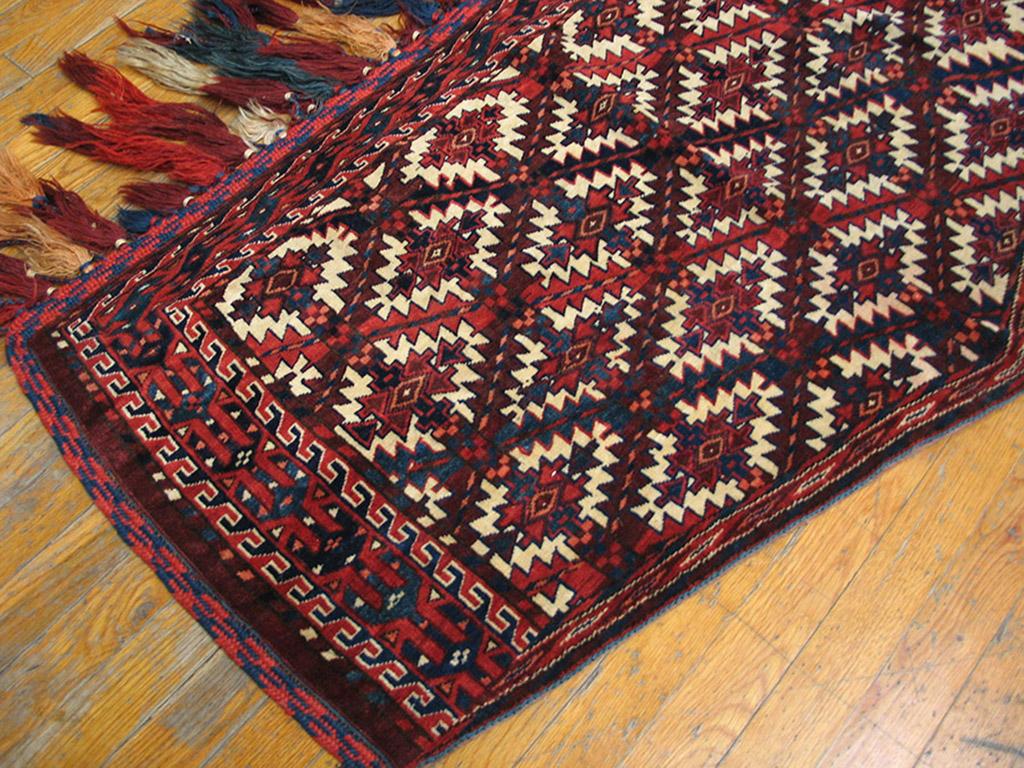 Russian Antique Baluch Turkmen Rug 2' 4