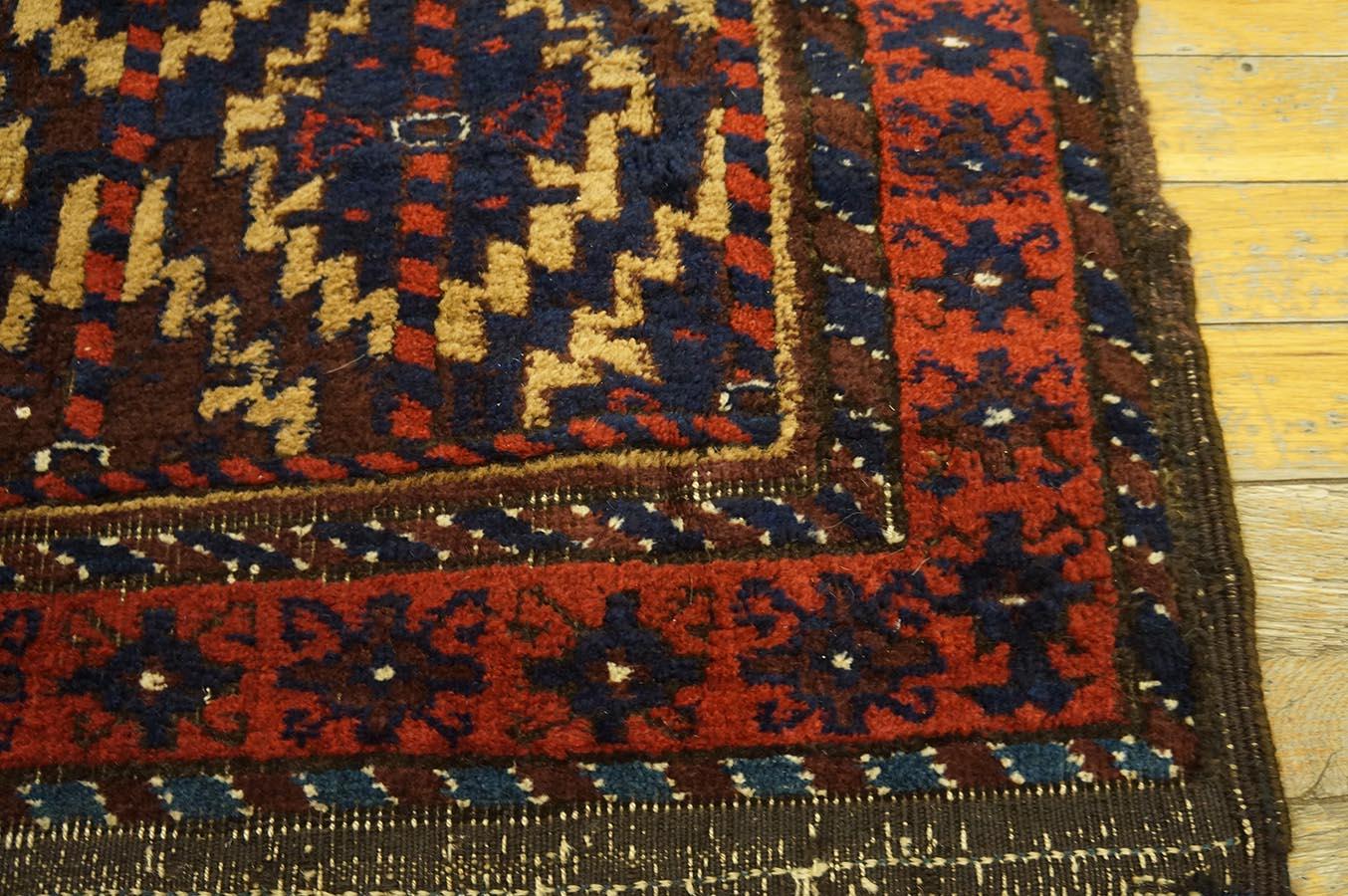 Persian Late 19th Century Baluch Carpet ( 2'7