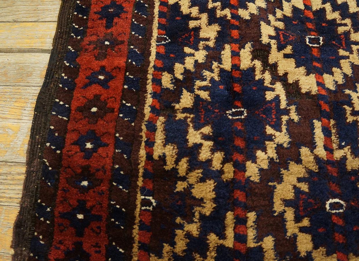Early 20th Century Late 19th Century Baluch Carpet ( 2'7