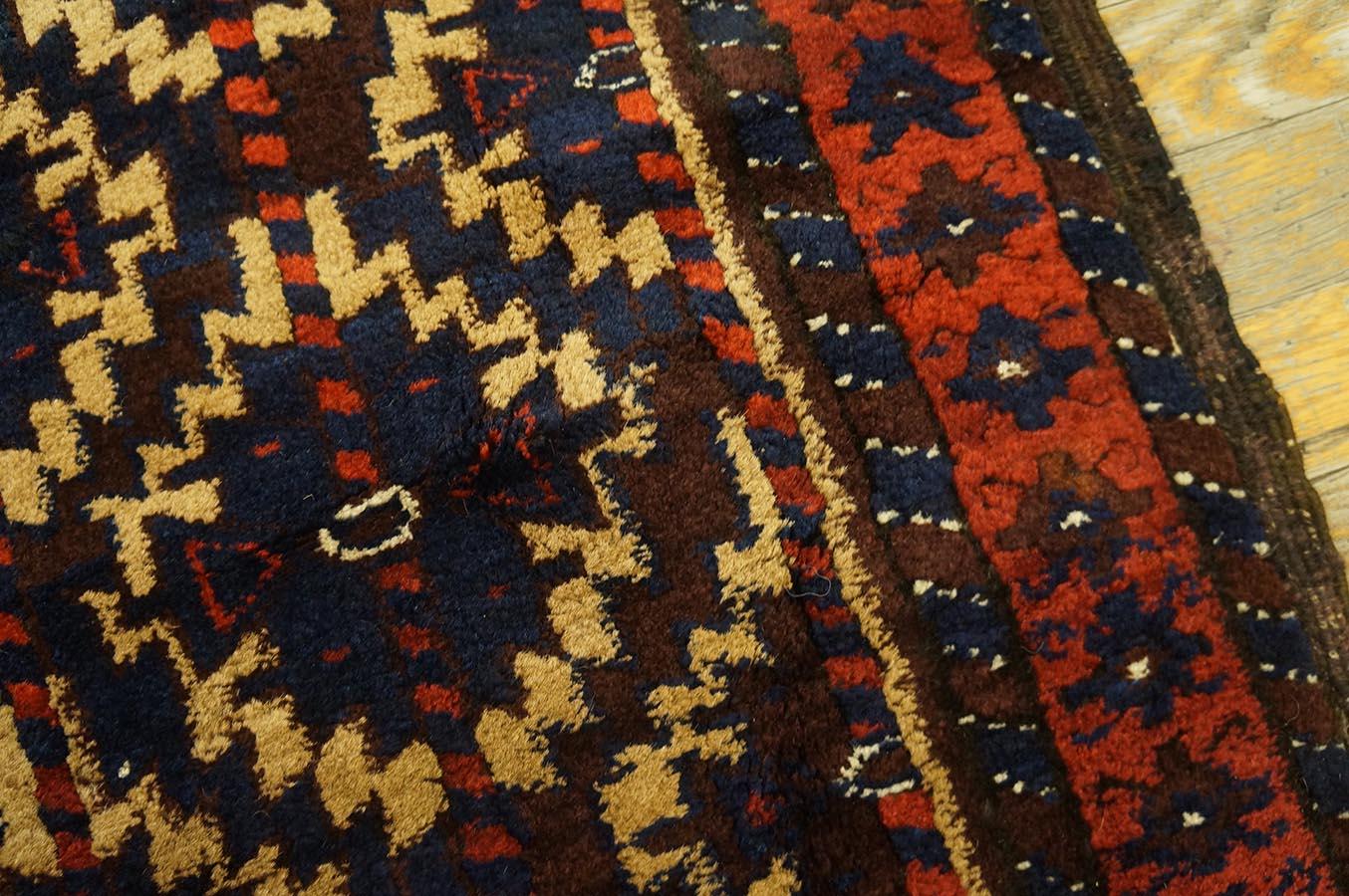 Wool Late 19th Century Baluch Carpet ( 2'7