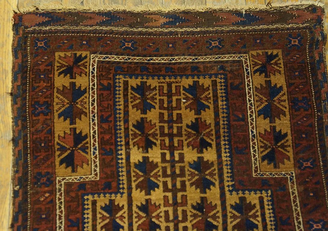 Hand-Knotted Antique Baluch-Turkmen Rug For Sale