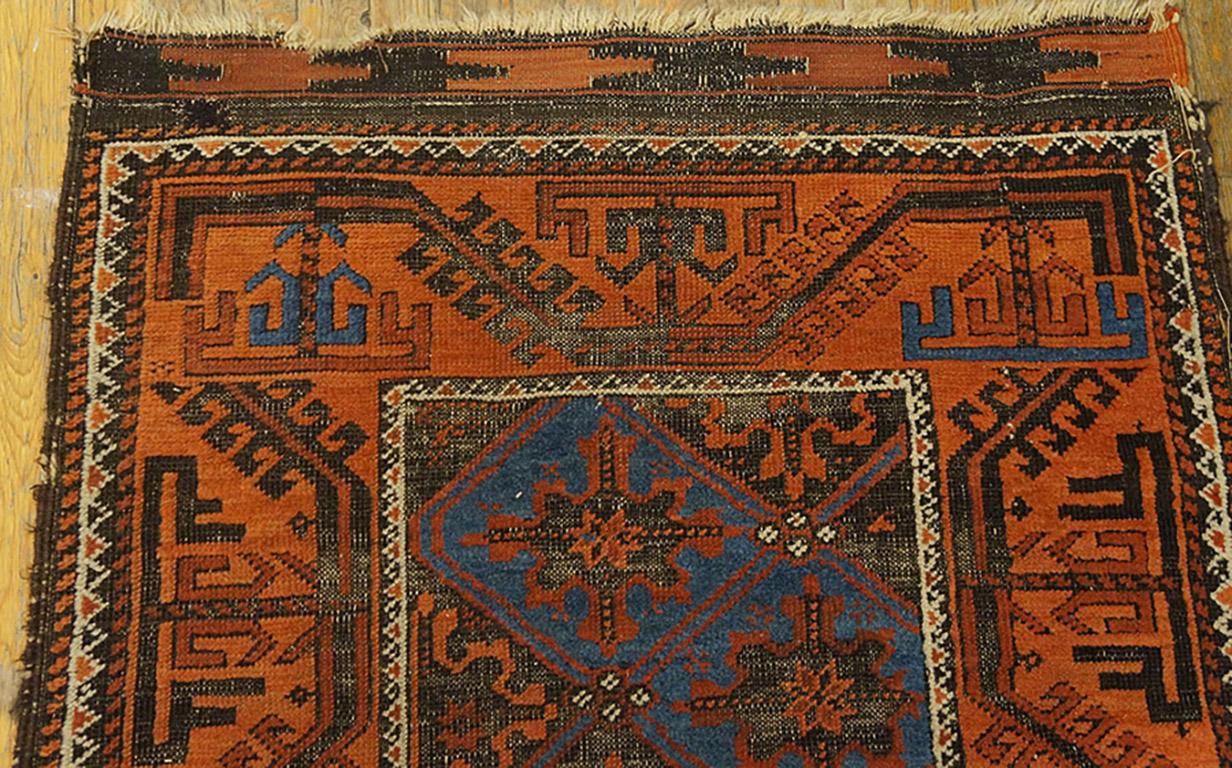 Hand-Knotted Antique Baluch Rug For Sale