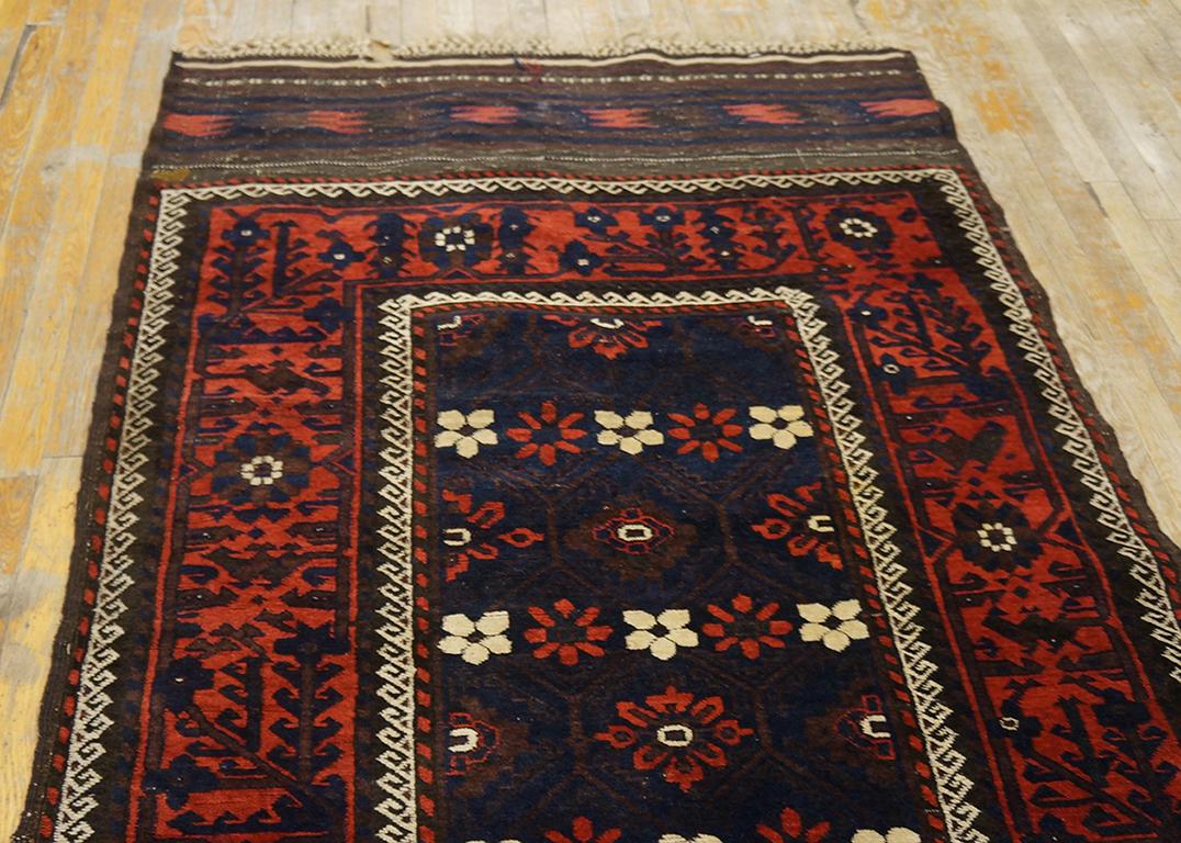 19th Century N.E. Persian Khorassan Baluch Carpet ( 4' x 8'9