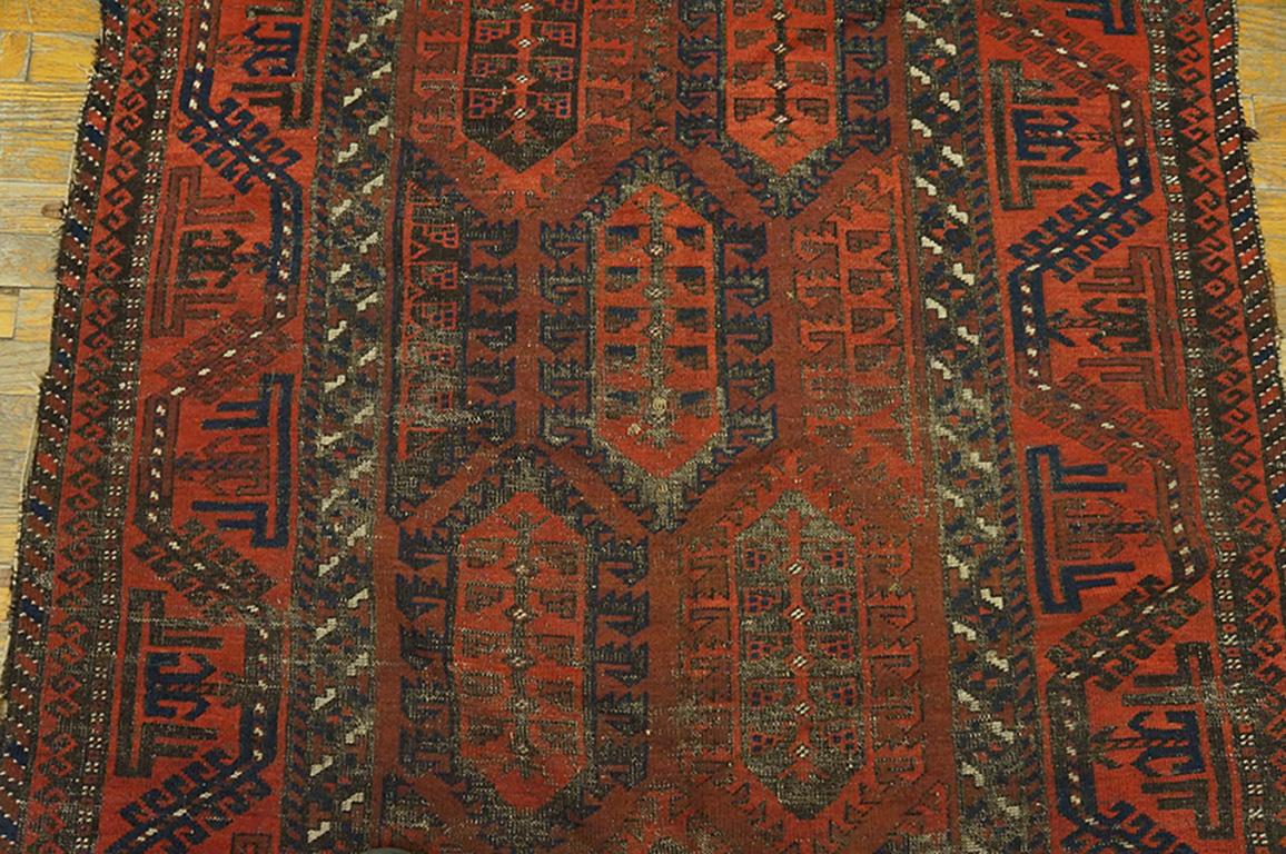 Hand-Knotted Antique Baluch Rug For Sale