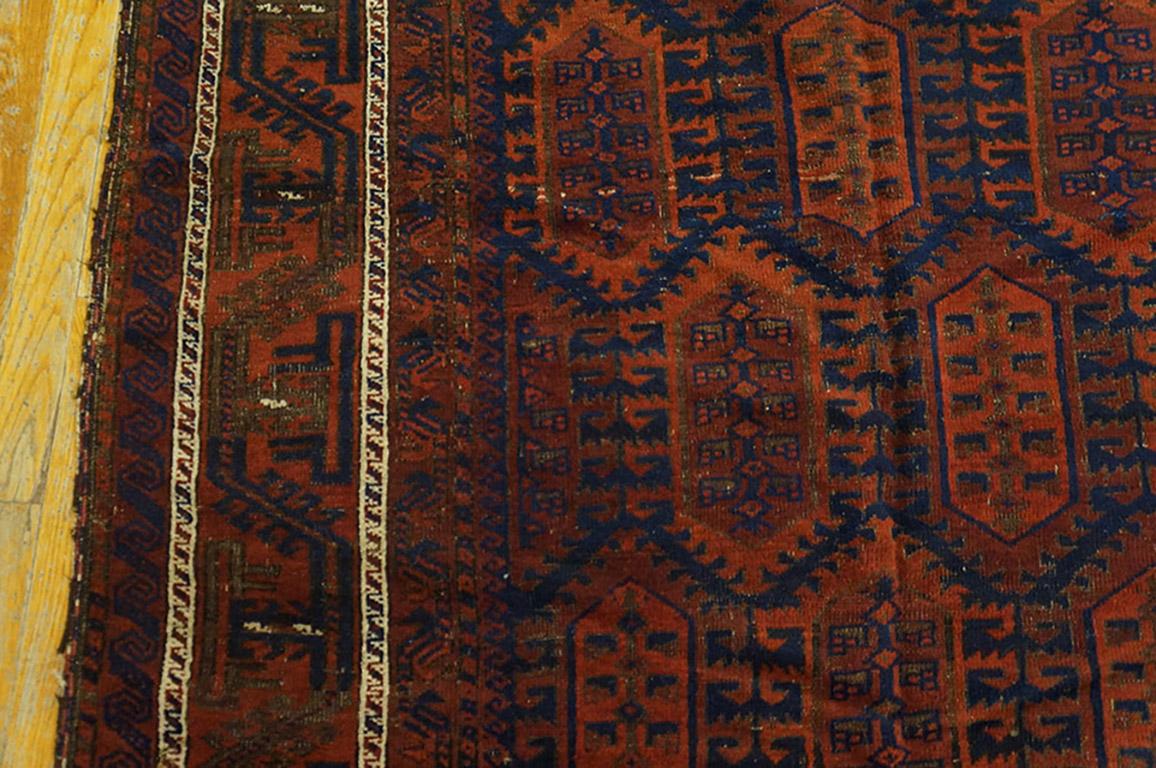 Annodato a mano Tappeto afghano Baluch del XIX secolo ( 4'9
