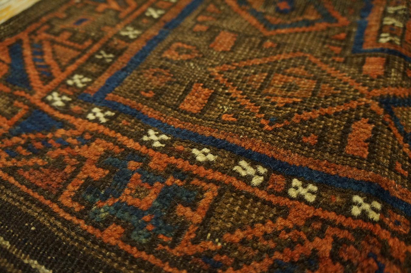 19th Century Afghan Baluch Main Carpet ( 5' x 7' - 152 x 213 cm ) For Sale 7