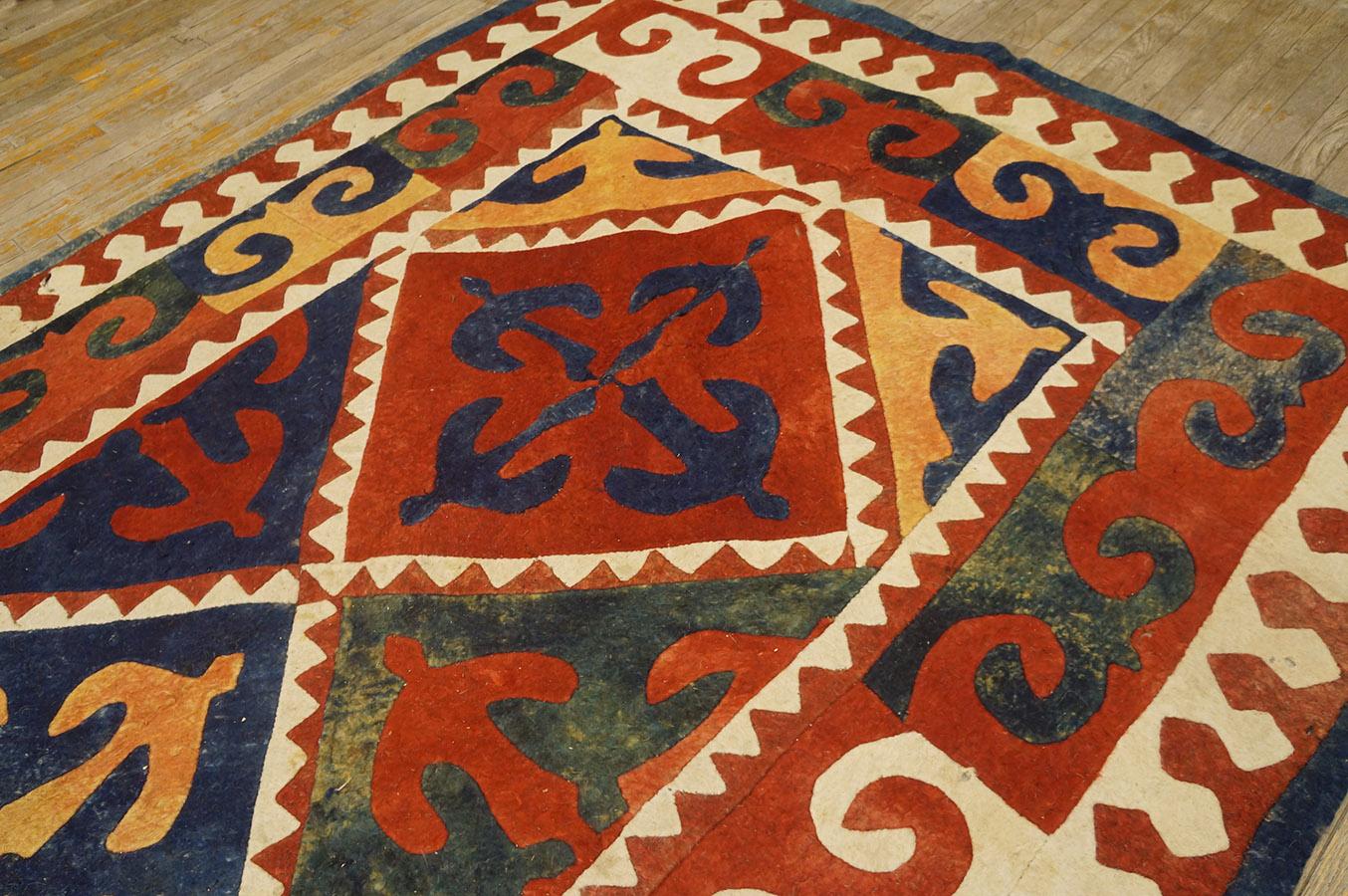 Late 19th Century Kirghiz Felt Shyrdak Carpet ( 6' x 12' - 188 x 365 ) For Sale 2