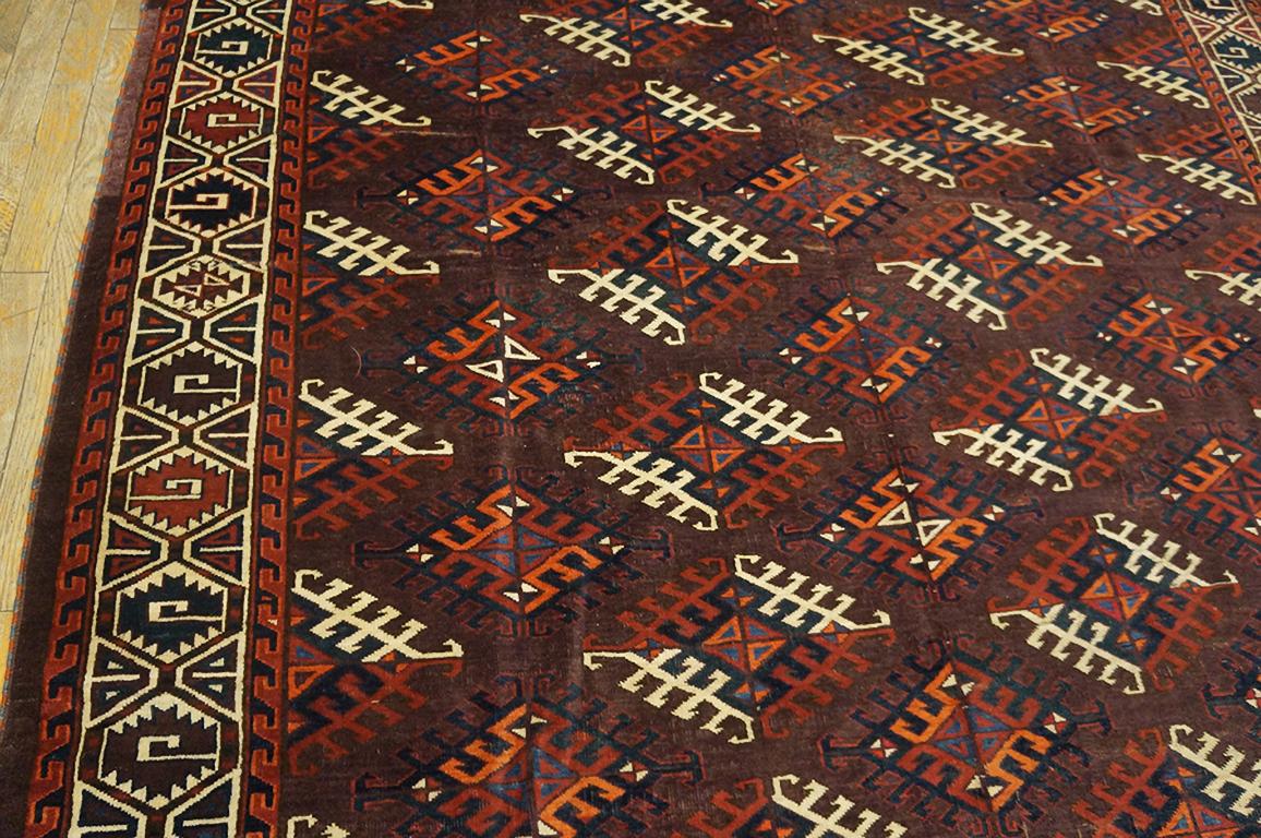 Tribal 19th Century Russian Yamoud Turkmen Carpet ( 6'3