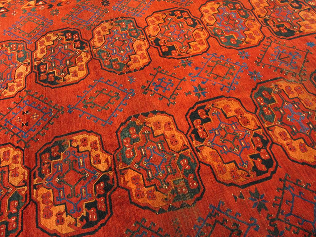 19th Century Central Asian Ersari Turkmen Carpet ( 7'2