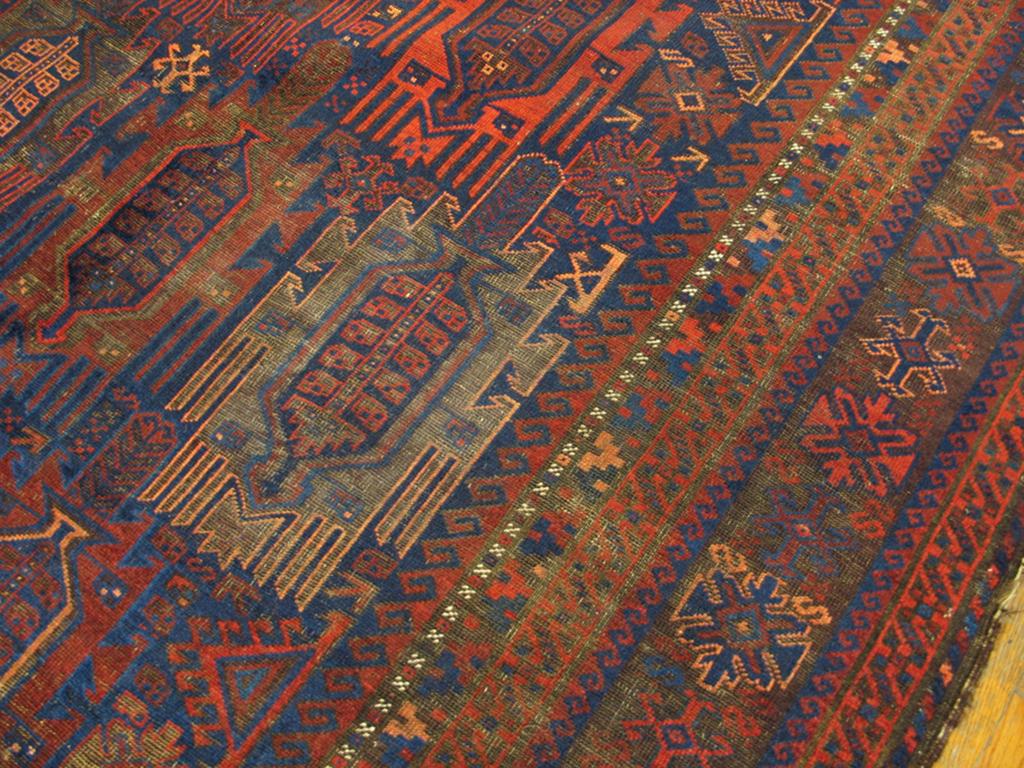 19th Century Afghani Baluch Teimouri Main Carpet ( 7'6