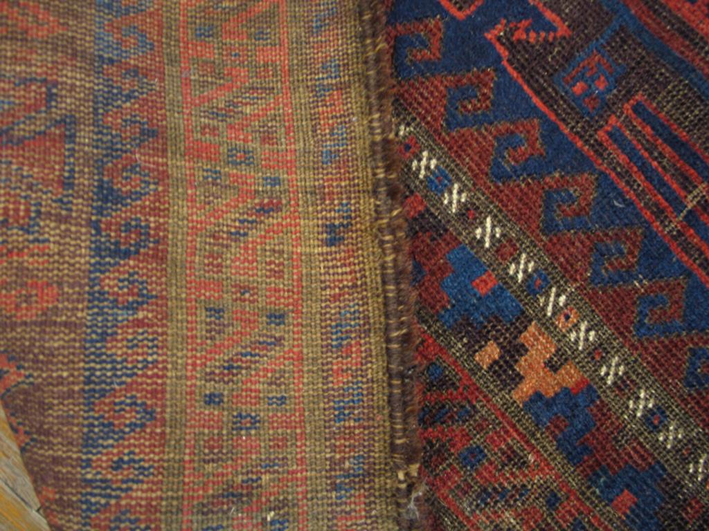 Wool 19th Century Afghani Baluch Teimouri Main Carpet ( 7'6